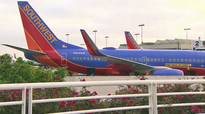 A Southwest Airlines plane is seen in a file photo. (Credit: KTLA)