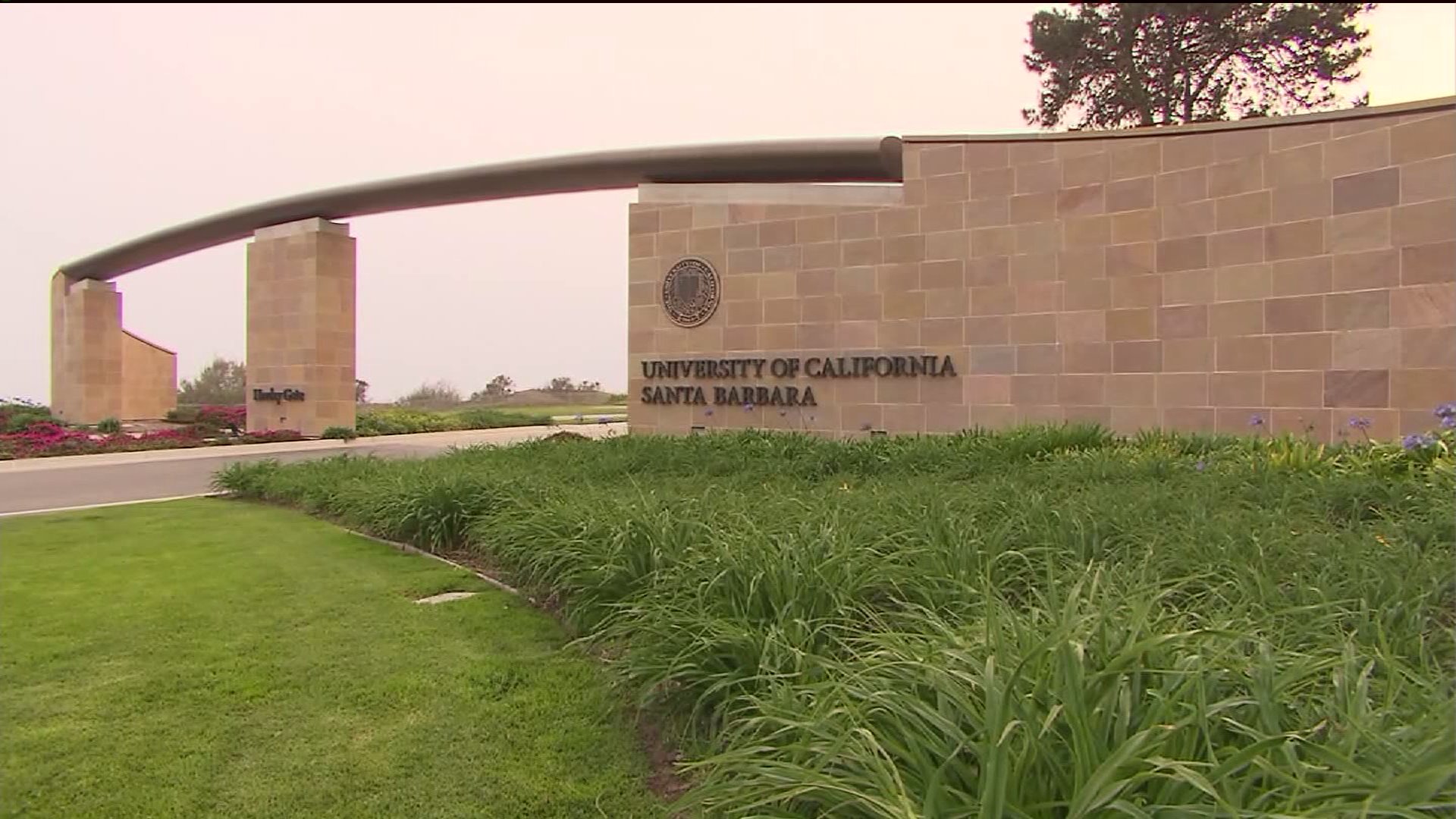 An entrance at the University of California, Santa Barbara. (KTLA)