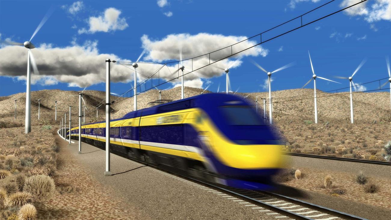 A 2015 drawing of a proposed bullet train from L.A. to San Francisco. (California High-Speed Rail Authority/EPA)