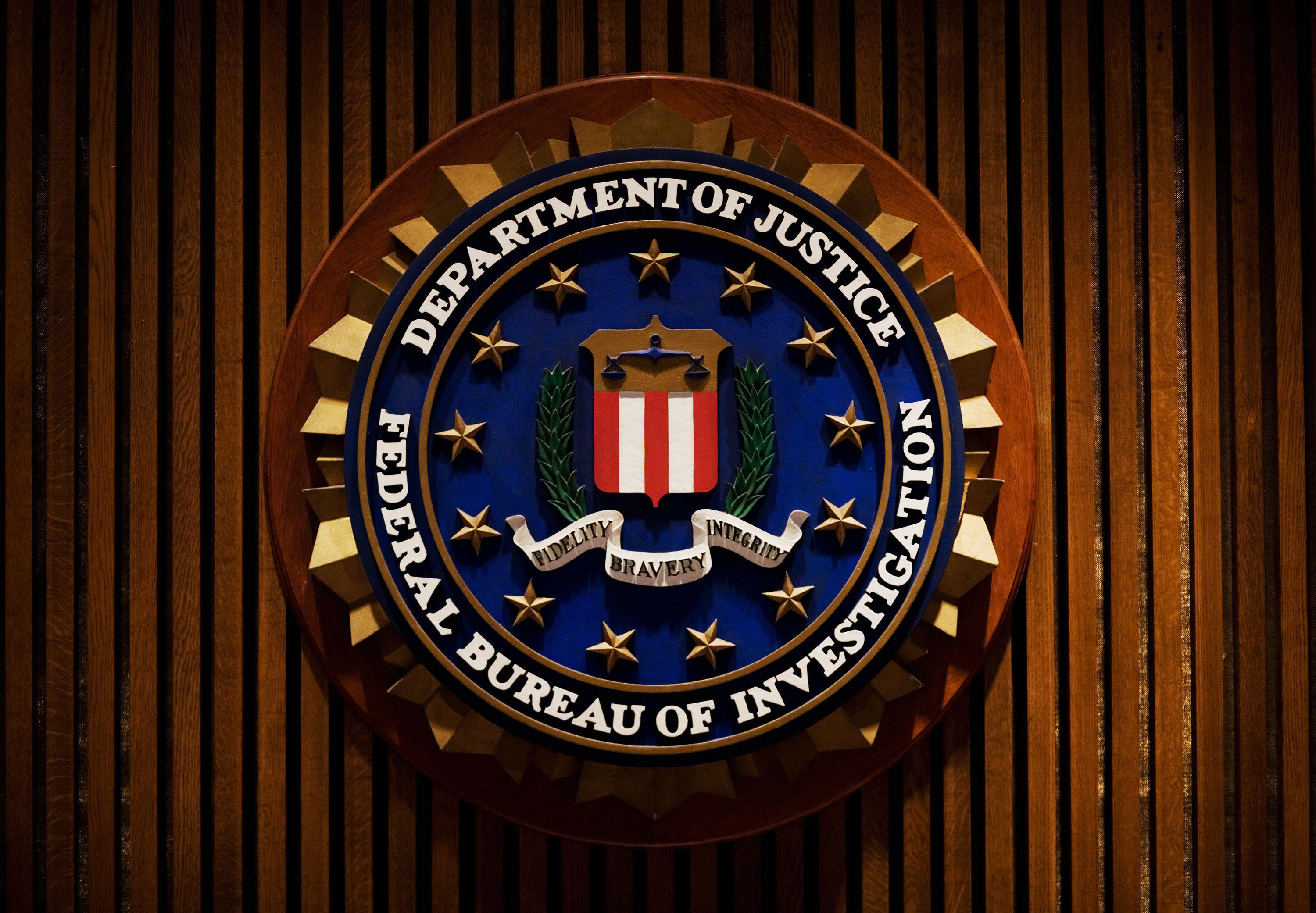 A crest of the Federal Bureau of Investigation is seen 03 August 2007 inside the J. Edgar Hoover FBI Building in Washington, DC. AFP PHOTO/Mandel NGAN (Credit: MANDEL NGAN/AFP/Getty Images)