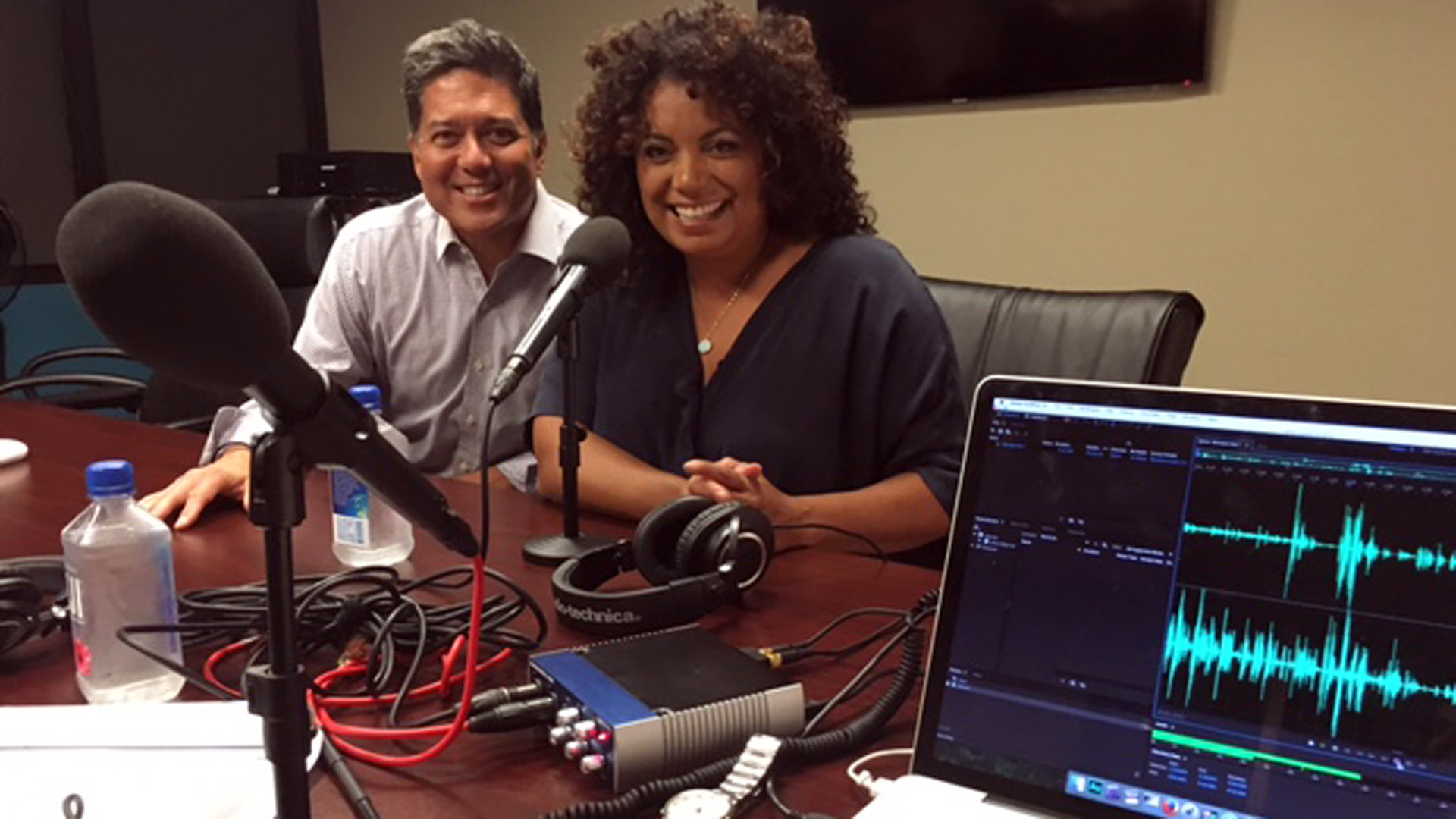 Journalist Michaela Pereira appears with Frank Buckley for a recording of the "Frank Buckley Interviews" podcast.