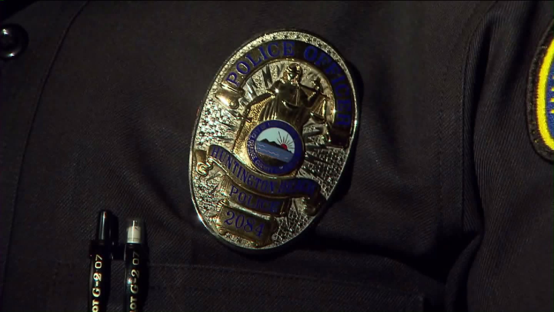 A Huntington Beach Police Department badge is seen in this file photo. (KTLA)