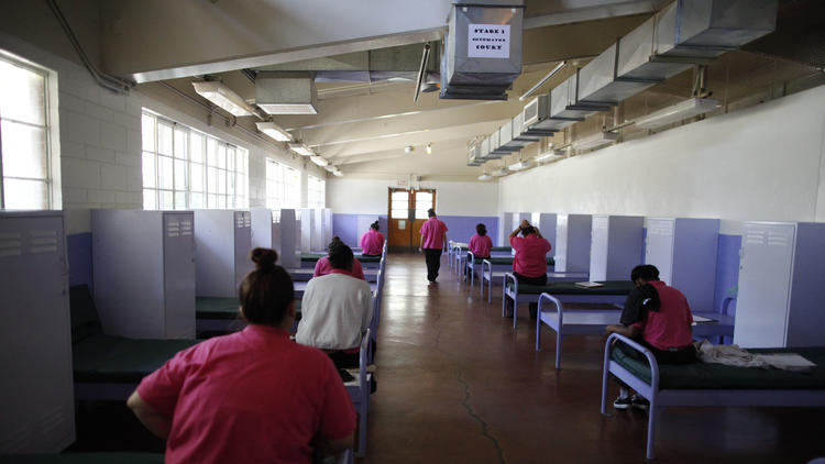 A view inside Camp Scott, a juvenile facility run by the Los Angeles County Probation Department in Santa Clarita. (Barbara Davidson / Los AngelesTimes)