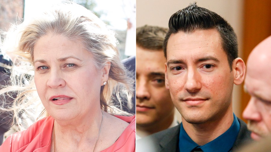 Sandra Merritt, left, and David Daleiden appear at the Harris County Criminal Courthouse in Houston in February 2016. (Credit: Eric Kayne/Getty Images)