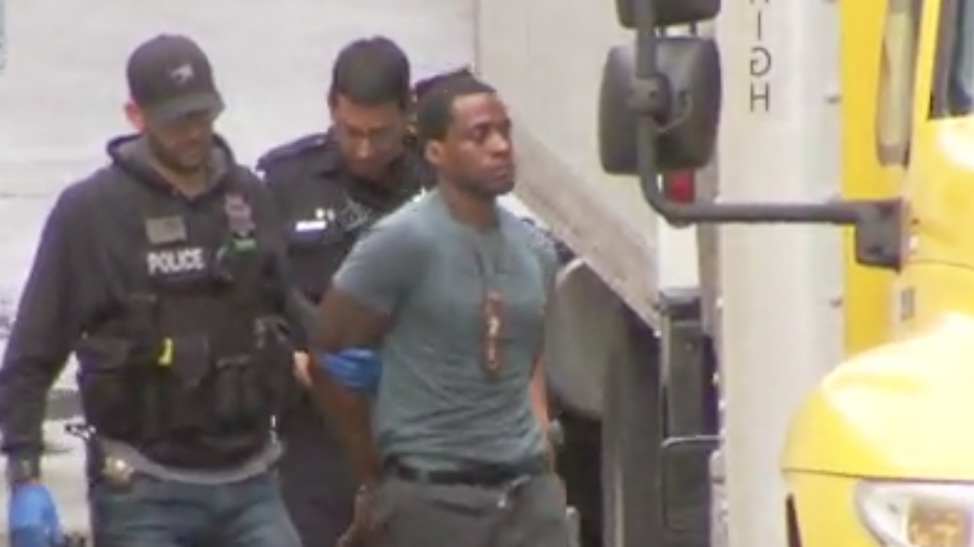 Kori Ali Muhammad is taken into custody in Fresno on April 18, 2017. (Credit: KFSN via CNN)