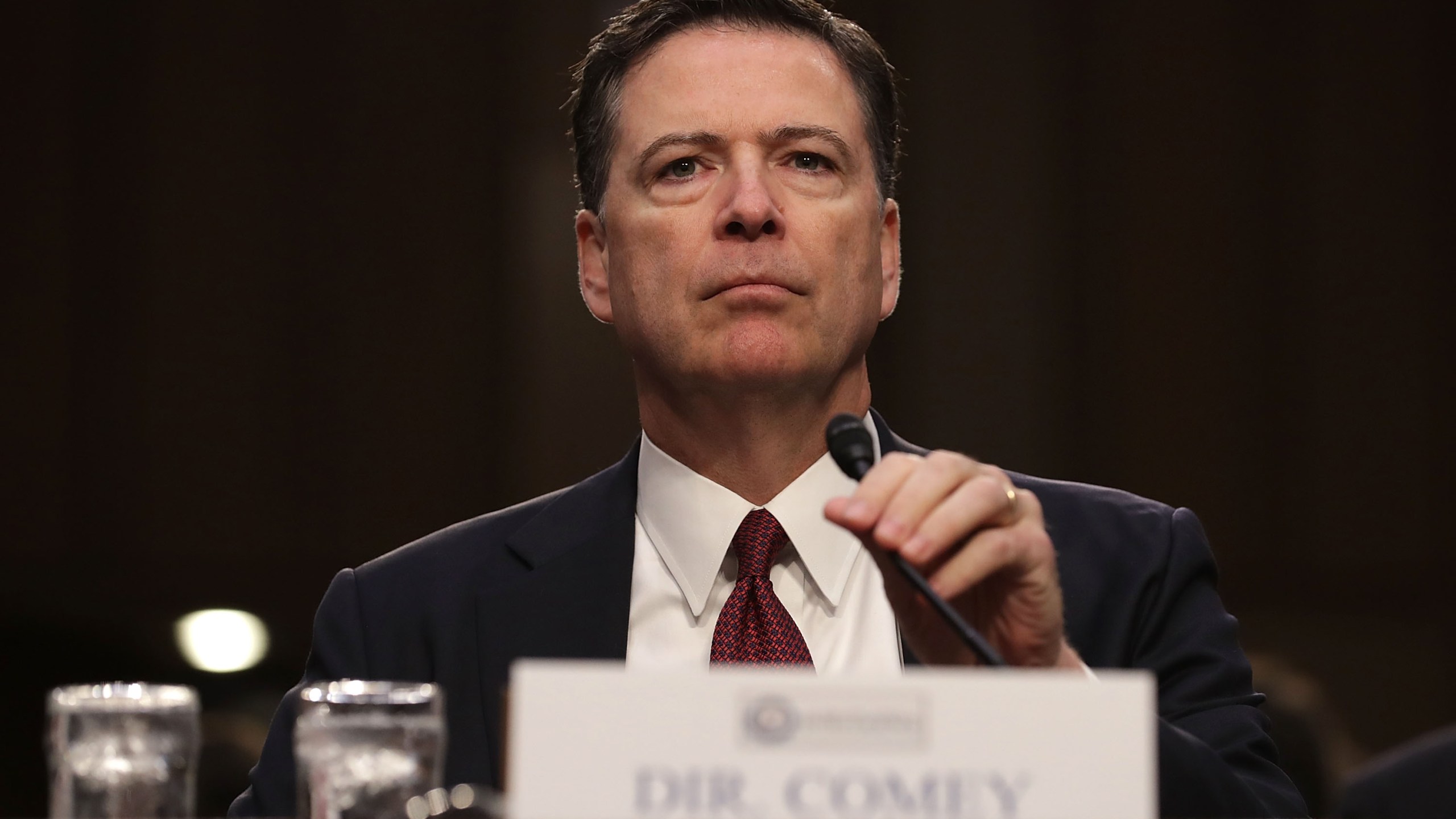 Former FBI Director James Comey testifies before the Senate Intelligence Committee in the Hart Senate Office Building on Capitol Hill on June 8, 2017 in Washington, D.C. (Credit: Chip Somodevilla/Getty Images)