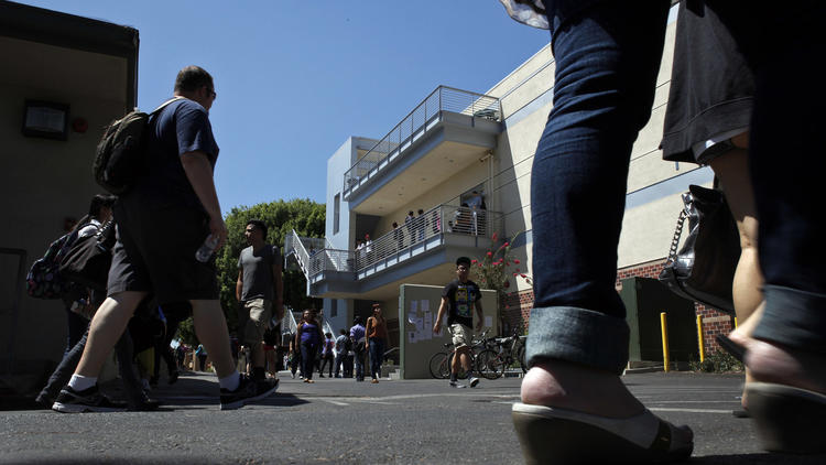 The first day of class at East Los Angeles College in 2012. (Katie Falkenberg / Los Angeles Times)