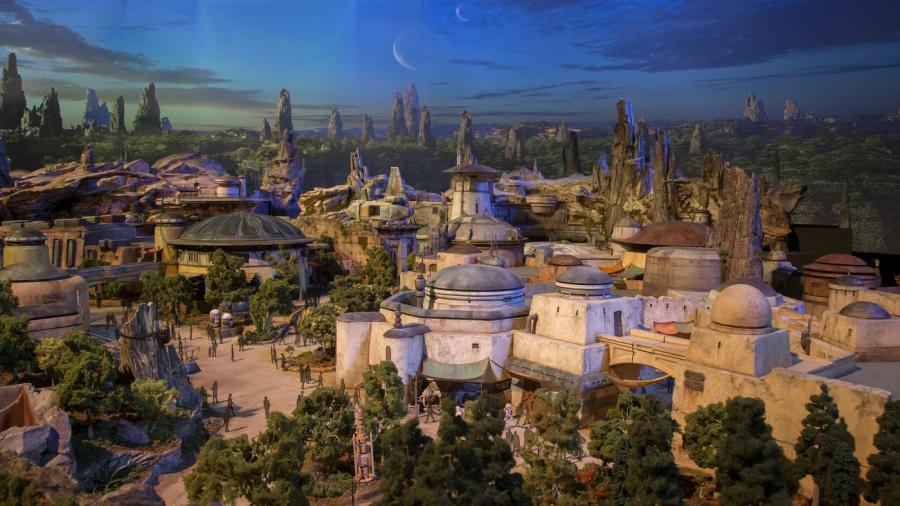 Detailed models of the "Star Wars"-themed lands under development at Disneyland in Anaheim were unveiled July 14, 2017, at the D23 Expo in Anaheim. (Credit: Disneyland Resort)