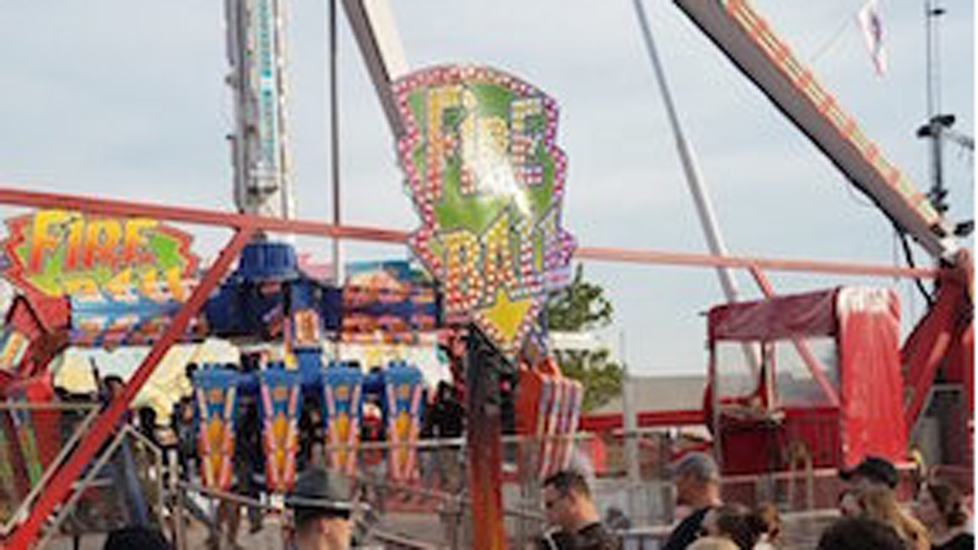 "Fire Ball" is the ride that broke apart and left one person dead at the Ohio State Fair on July 26, 2017. (Credit: Justin Eckard via Twitter)