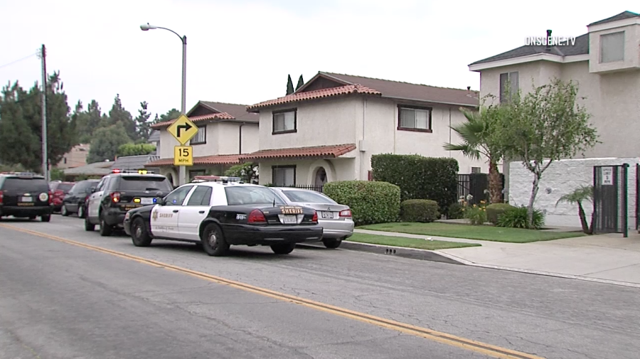 Authorities respond to a shooting in South Whittier on July 1, 2017. (Credit: OnScene.TV)