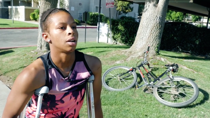 Tatyana Hargrove, then 19 years old, speaks in a video shared by NAACP Bakersfield on July 10, 2017.