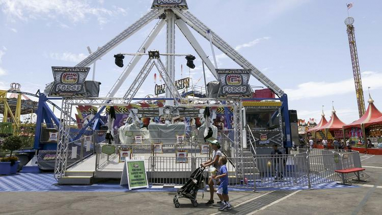 The G Force ride at the Orange County Fair was shut down after the Ohio accident involving a similar ride. (Credit: Irfan Khan/Los Angeles Times)