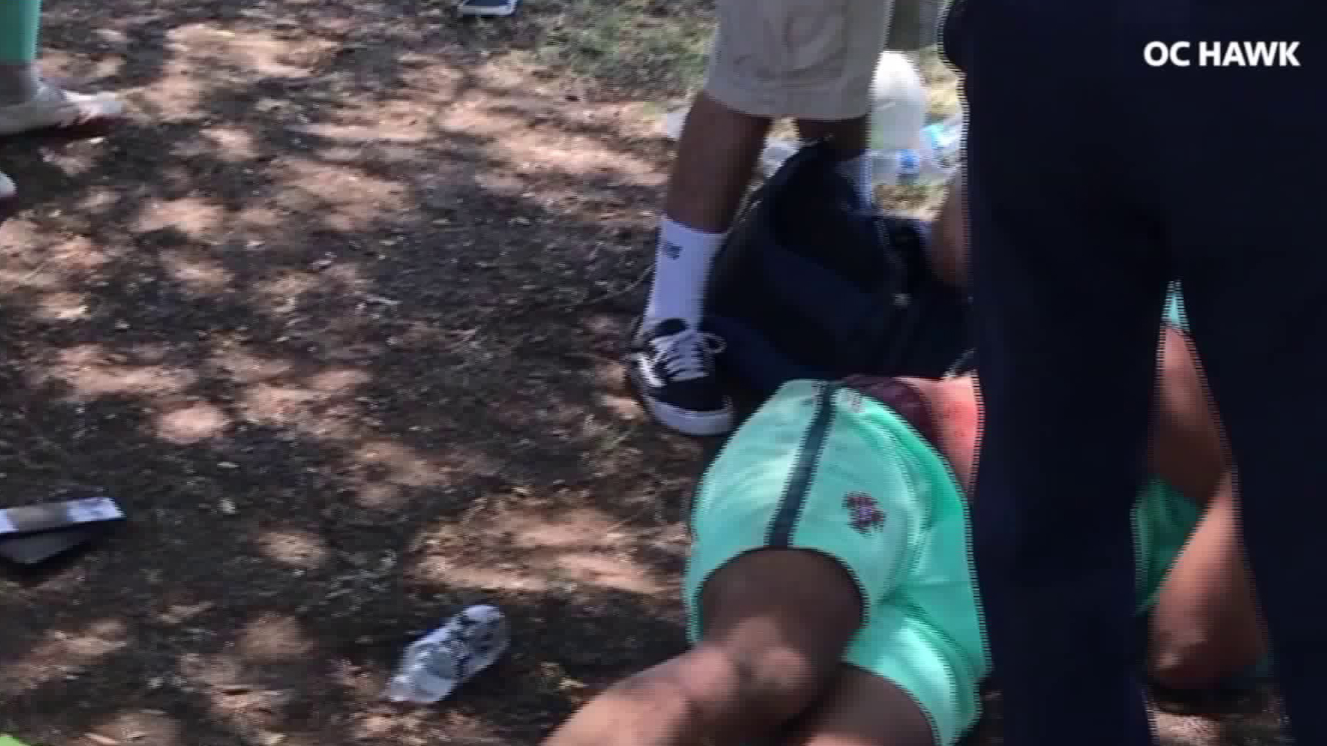 A player injured in the soccer brawl in Whittier on August 6, 2017, is seen here. (Credit: KTLA)