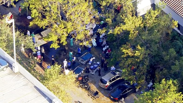 The Florida nursing home where 14 died after not being evacuated following Hurricane Irma is seen here. (Credit: CNN)