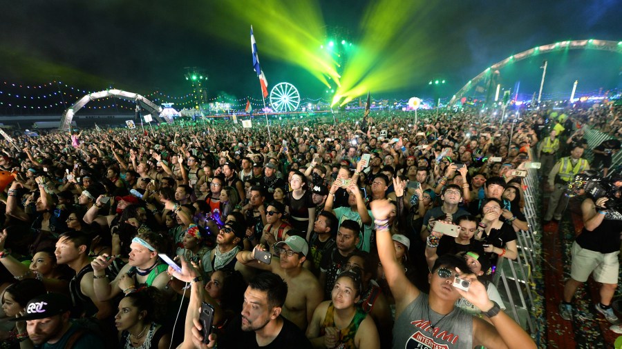 Fans react to a performance by Showtek during the 21st annual Electric Daisy Carnival at Las Vegas Motor Speedway on June 18, 2017, in Las Vegas. (Credit: Steven Lawton/Getty Images)