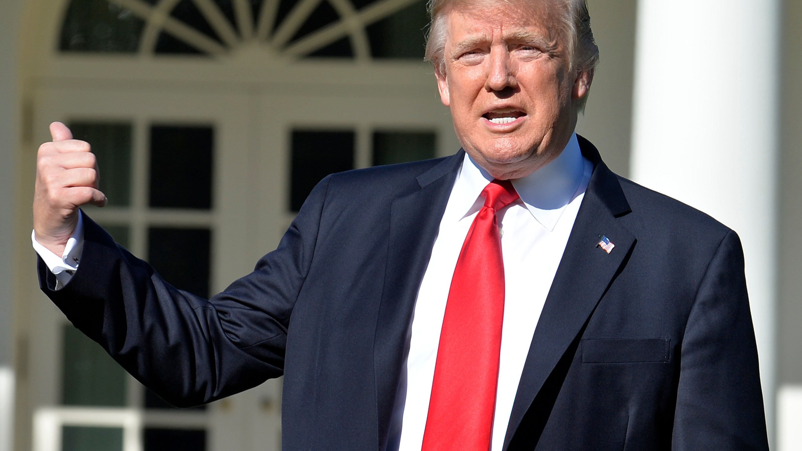 US President Donald Trump speaks about the bombing in London as he attends a photo opportunity in the Rose Garden of the White House, September 15, 2017, in Washington, DC. (Credit: MIKE THEILER/AFP/Getty Images)