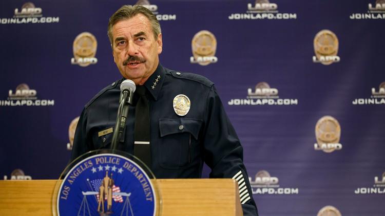 LAPD Chief Charlie Beck speaks to reporters during a news conference last fall. (Marcus Yam / Los Angeles Times)