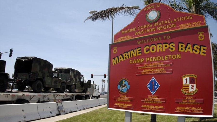 A Camp Pendleton sign is shown in a file photo. (KSWB)