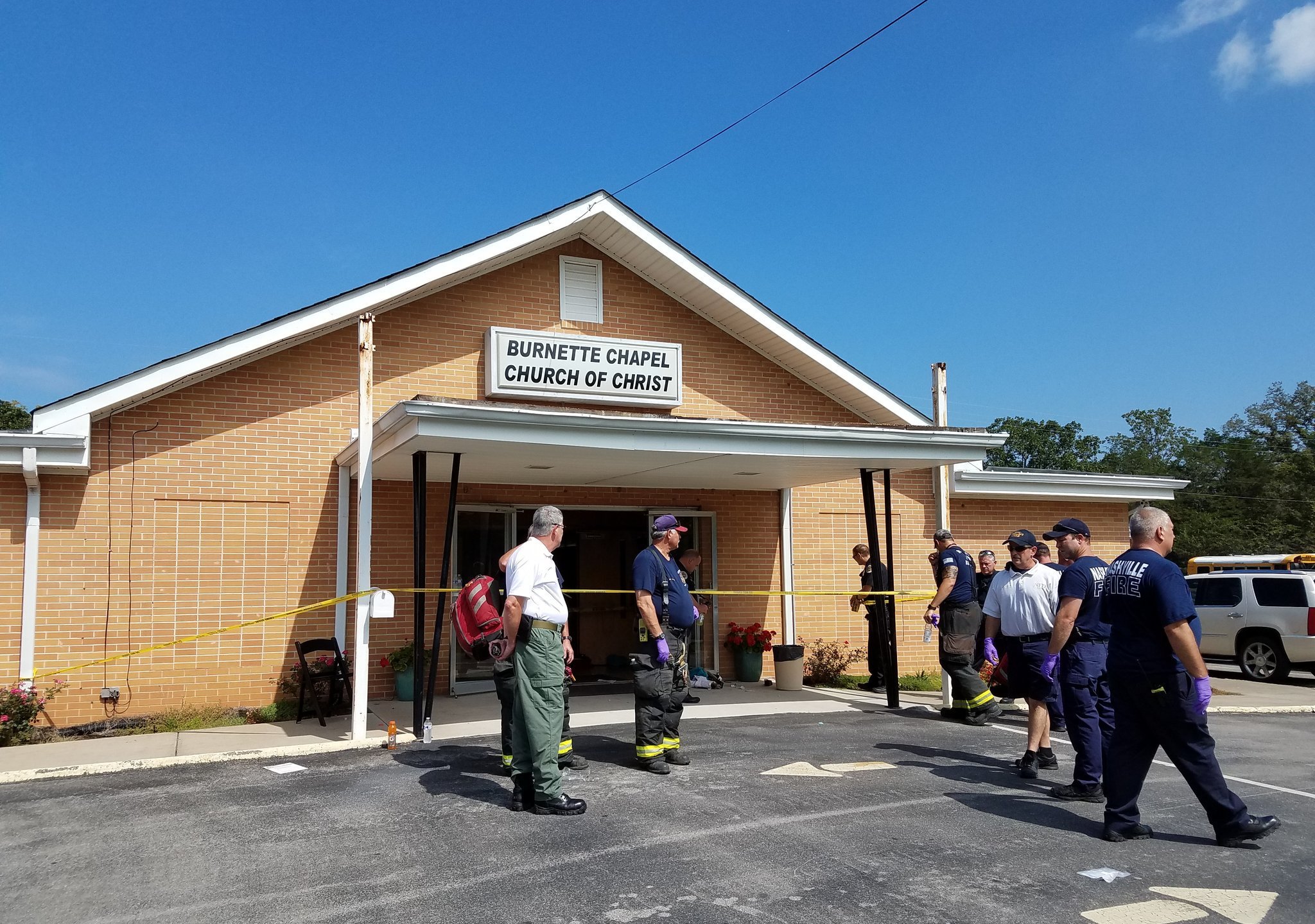 Authorities respond to the scene of a multiple-victim shooting at a church in Nashville on Sept. 24, 2017. (Credit: Nashville Police Department/Twitter)