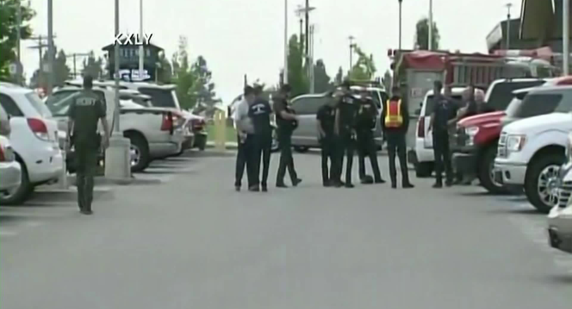 Authorities respond to a school shooting in Spokane Washington on Sept. 13, 2017. (Credit: KXLY via CNN)