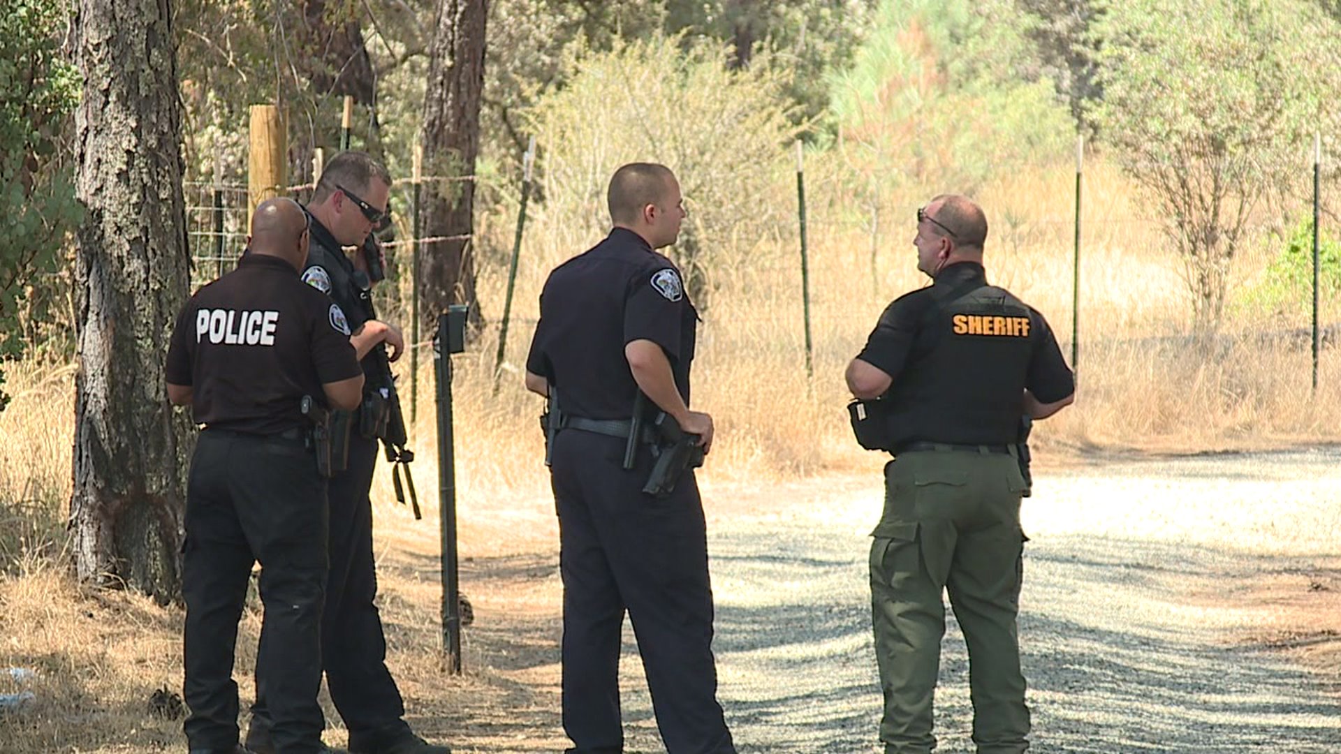 Officials respond to a shooting incident that broke out at a Rastafarian marijuana farm in Oregon House, California, on Sept. 1, 2017. (Credit: KTXL)