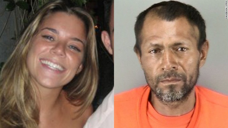 Kate Steinle, left, who was killed in July 2015, is seen in a Facebook photo. Jose Ines Garcia Zarate, right, is seen in a San Francisco Police Department photo.