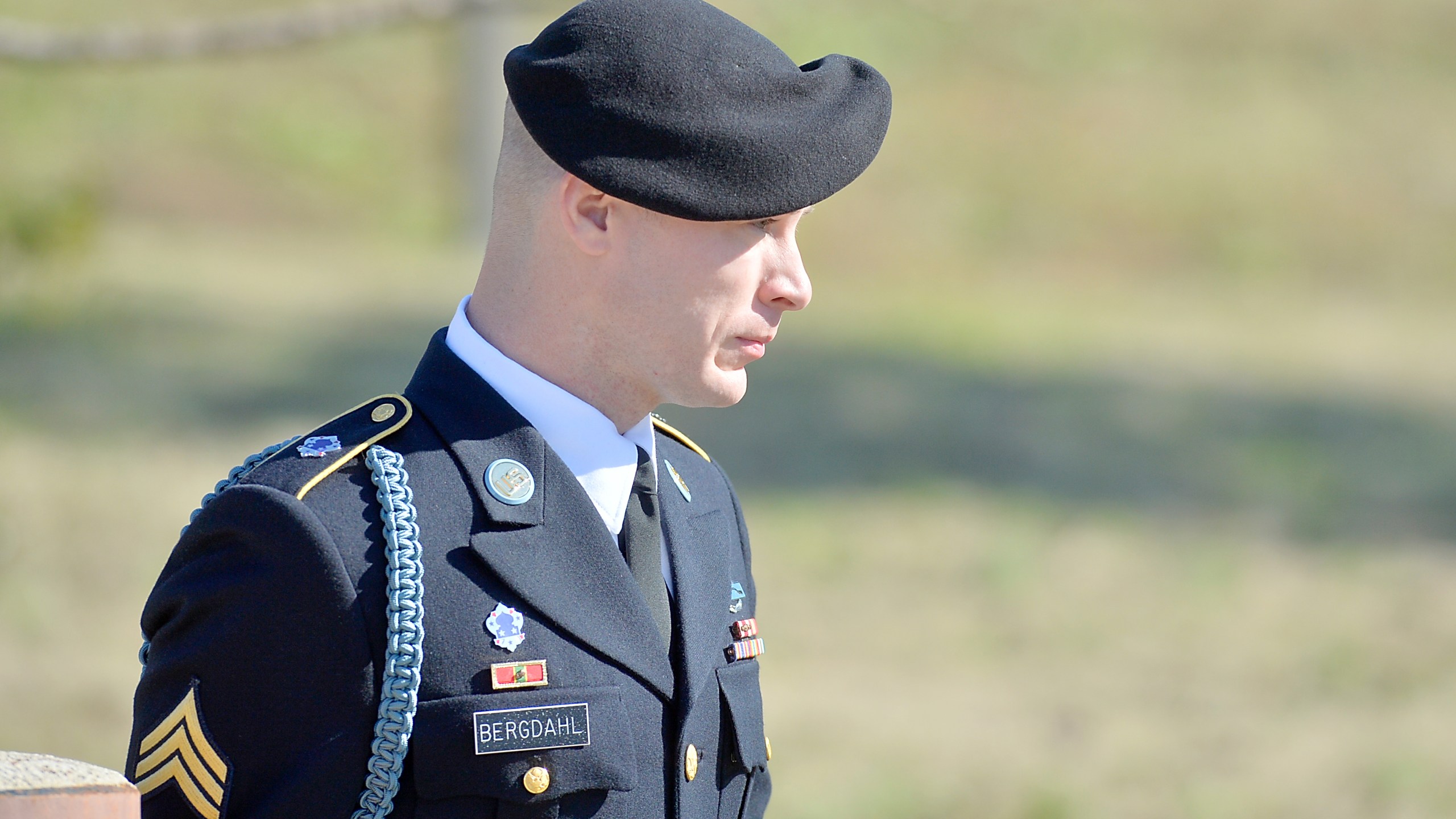 U.S. Army Sgt. Robert Bowdrie 'Bowe' Bergdahll, 29 of Hailey, Idaho, leaves the Ft. Bragg military courthouse after a pretrial hearing on January 12, 2016 in Ft. Bragg, North Carolina. (Credit: Sara D. Davis/Getty Images)