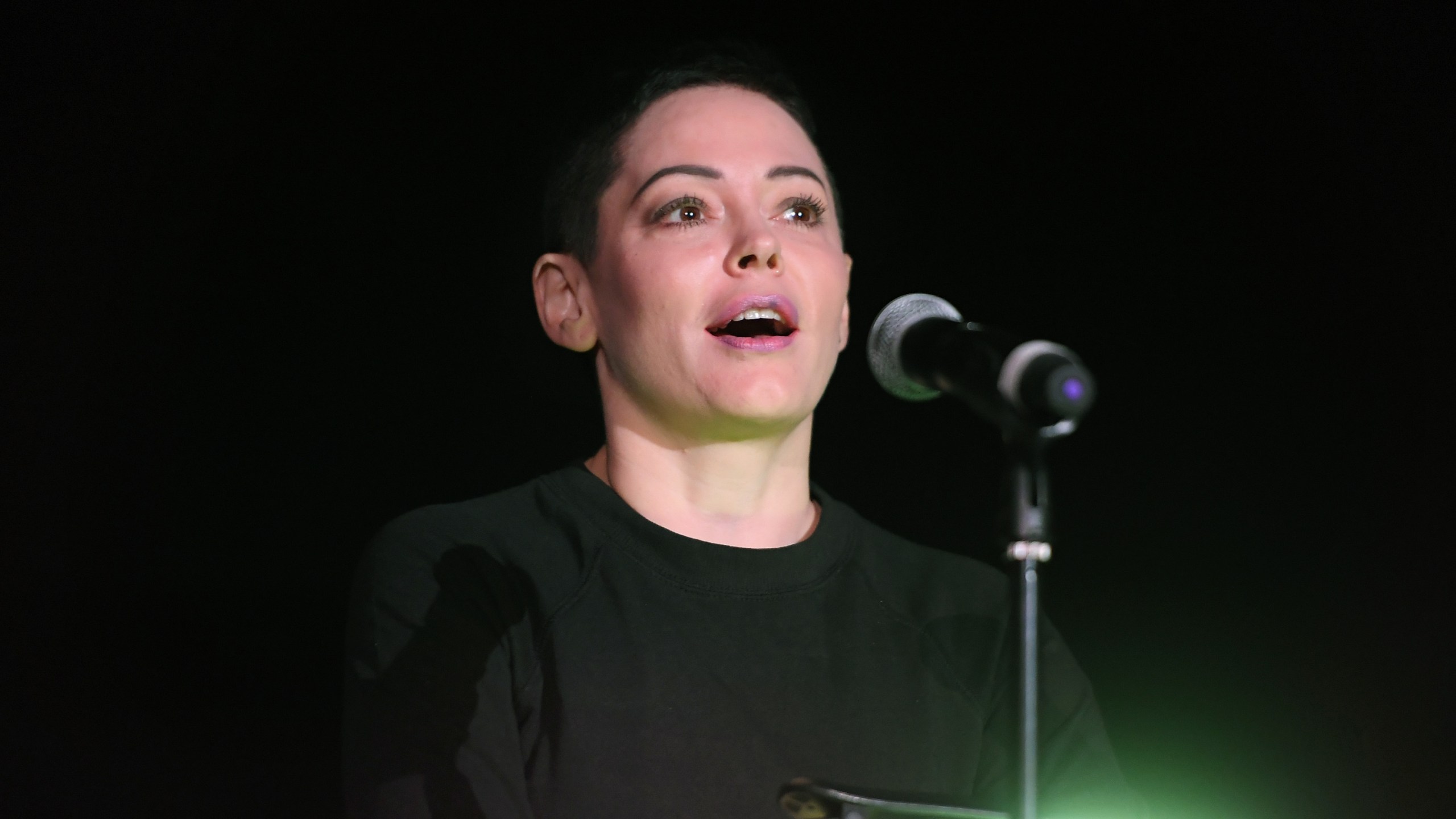 Rose McGowan speaks onstage at the screening of 'Lady in the Dark' during the 2017 TCM Classic Film Festival on April 9, 2017 in Los Angeles. (Credit: Matt Winkelmeyer/Getty Images for TCM)