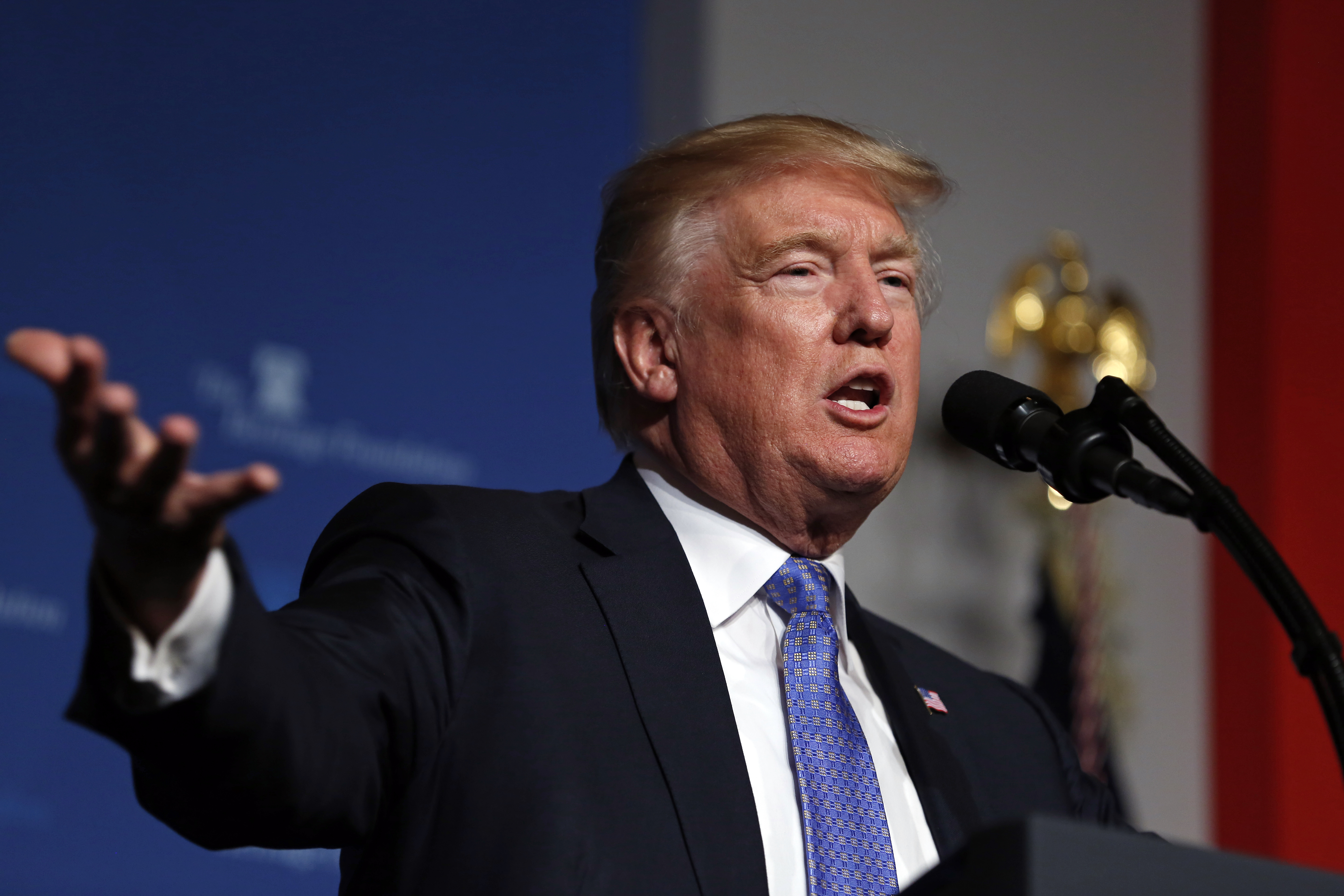 President Donald J. Trump speaks during the Heritage Foundation's President's Club meeting on October 17, 2017 in Washington, D.C. (Credit: Martin H. Simon - Pool/Getty Images)