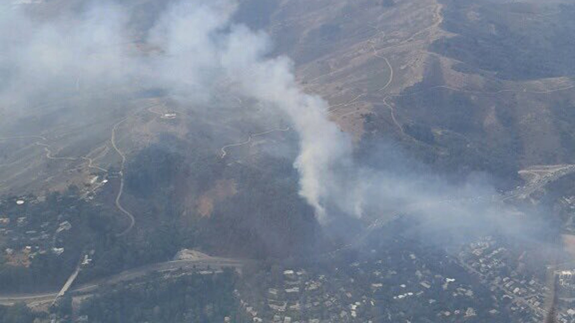 The Marin County Fire Department tweeted out this aerial photograph of the fire on Oct. 17, 2017.