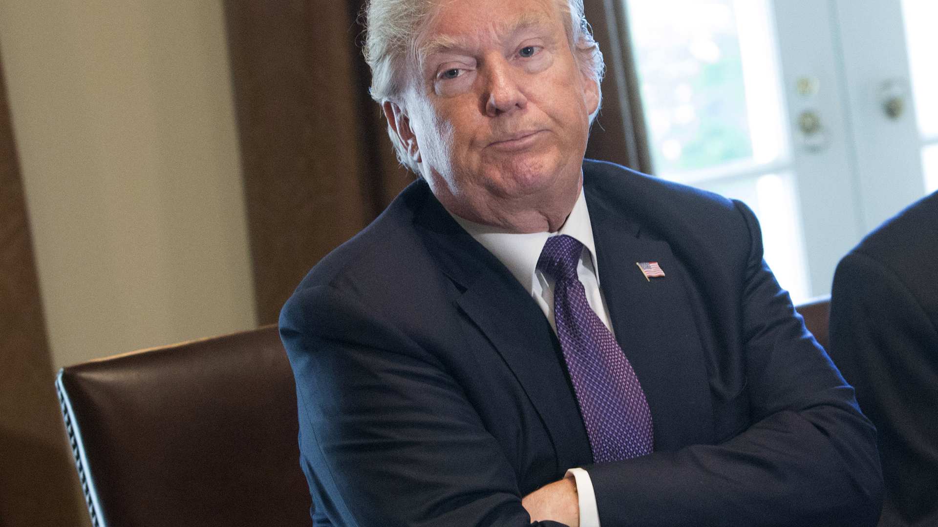 U.S. President Donald Trump speaks during a meeting with members of the Senate Finance Committee and his economic team October 18, 2017 at the White House in Washington, D.C. (Credit: Chris Kleponis-Pool/Getty Images)