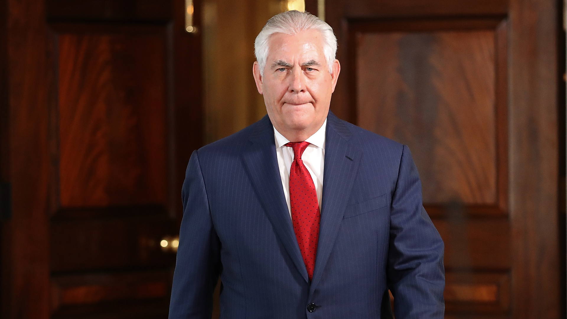 U.S. Secretary of State Rex Tillerson walks to a podium before making a statement at the State Department October 4, 2017 in Washington, DC. (Credit: Win McNamee/Getty Images)