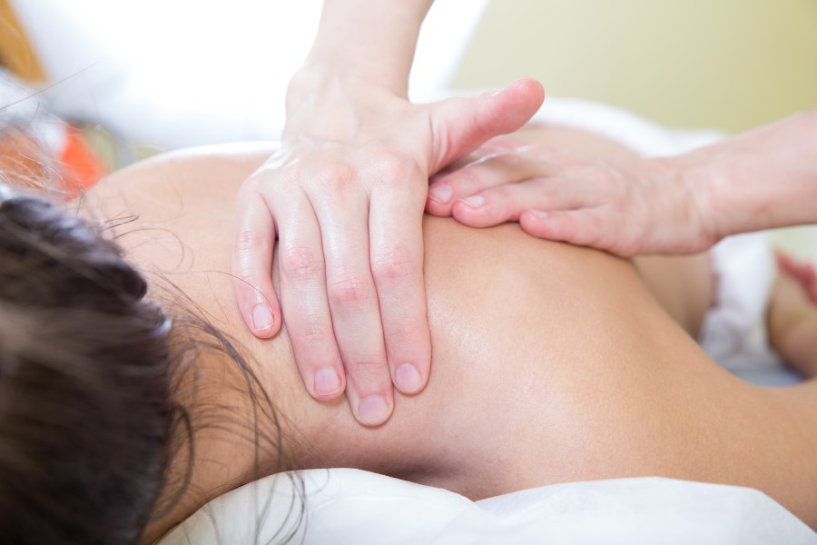 A shoulder and neck massage is seen in this file photo. (Credit: iStock / Getty Images Plus)