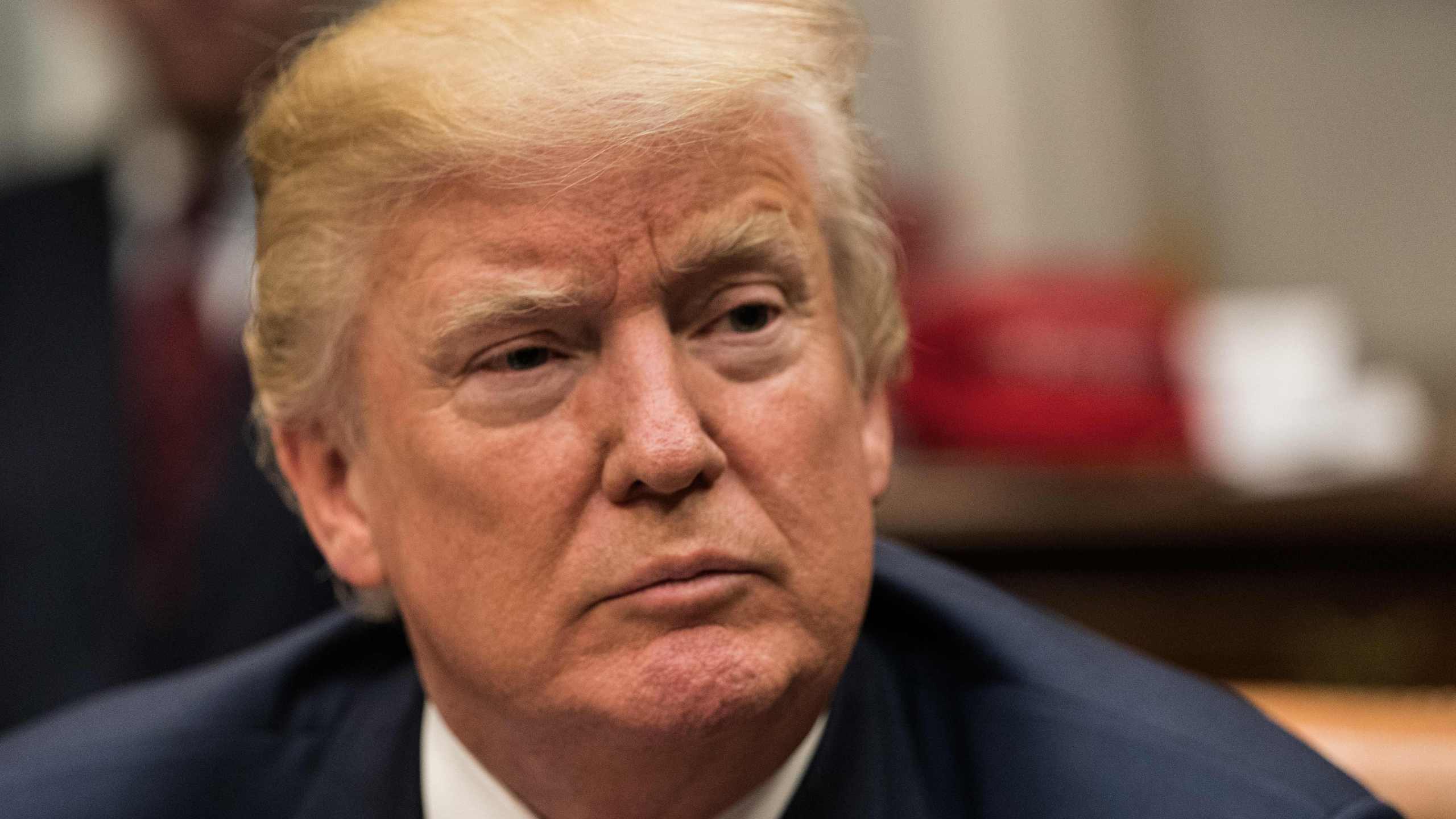 US President Donald Trump speaks at a meeting with business leaders on tax reform at the White House in Washington, DC, on October 31, 2017. (Credit: NICHOLAS KAMM/AFP/Getty Images)