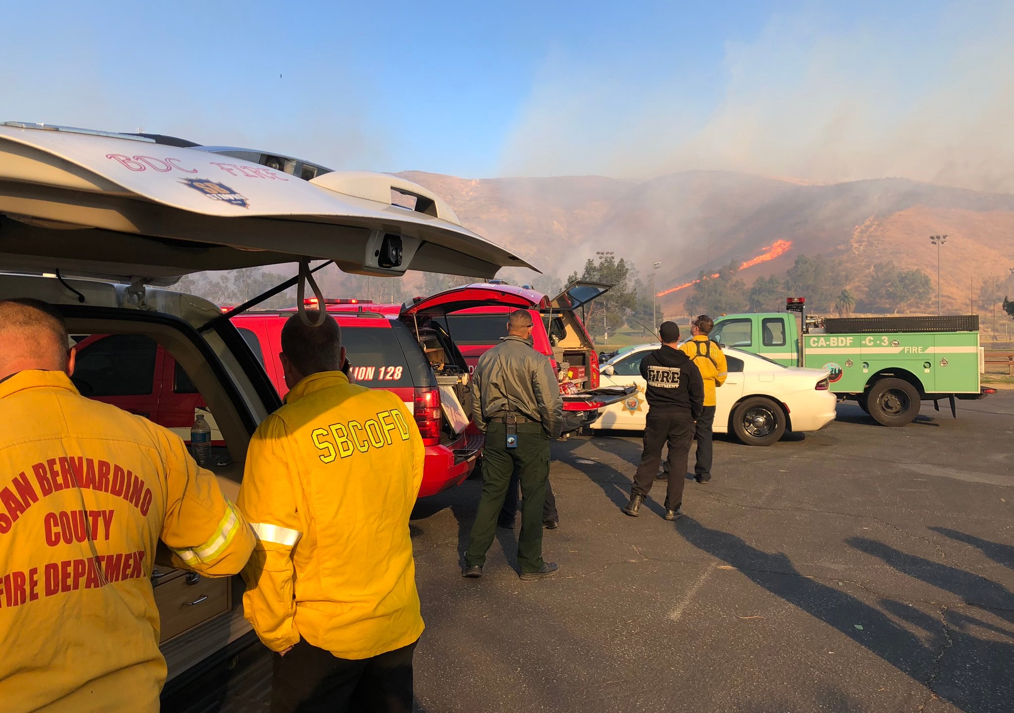 San Bernardino County Fire Department tweeted this photo of a response to the Little Mountain Fire on Dec. 5, 2017.