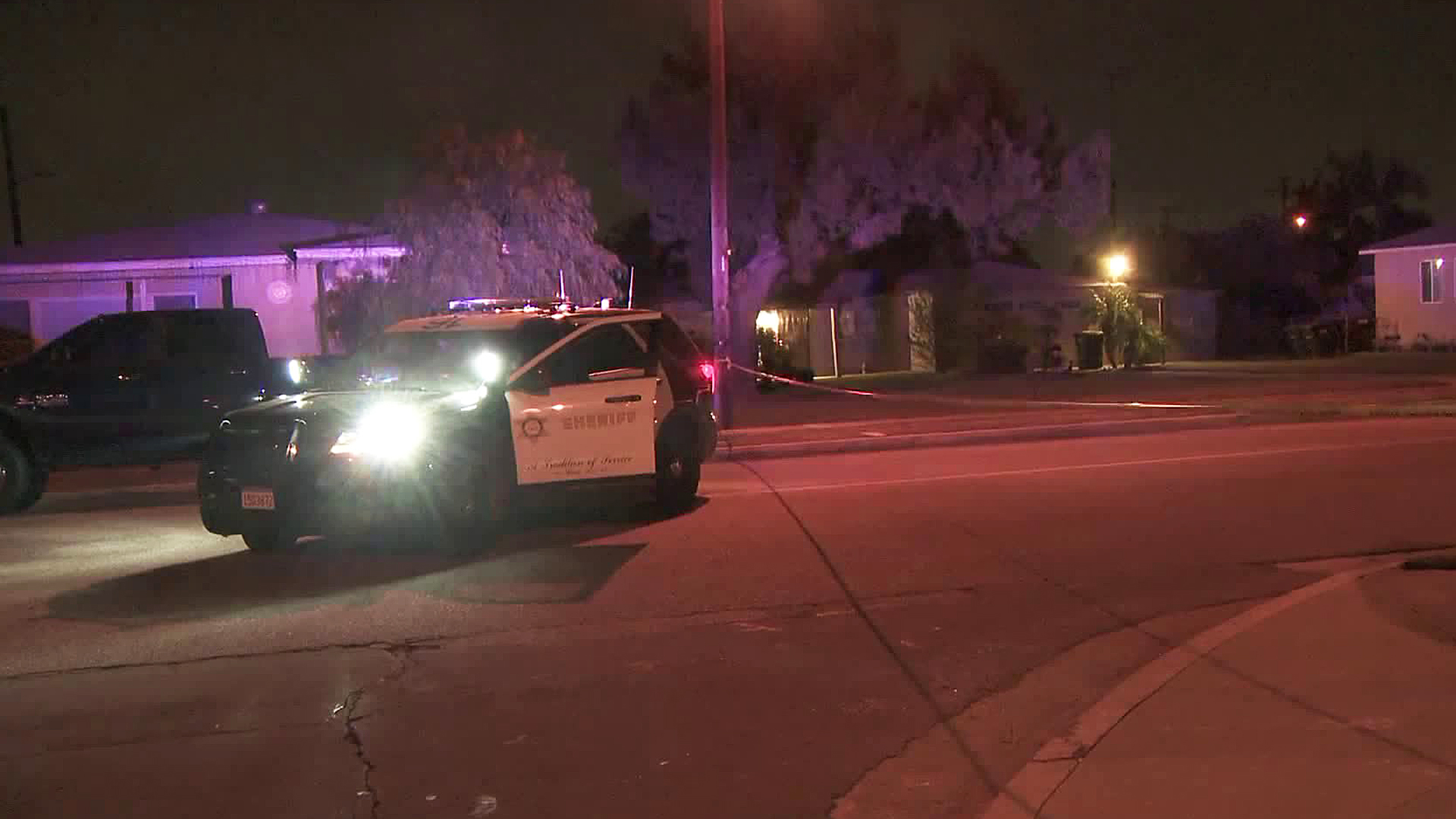 Authorities investigate a deputy-involved shooting in Artesia on Dec. 10, 2017. (Credit: KTLA)