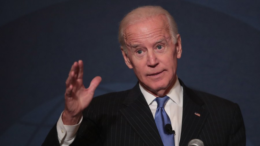 Former vice president Joe Biden speaks to the Chicago Council on Global Affairs on Nov. 1, 2017. (Credit: Scott Olson / Getty Images)