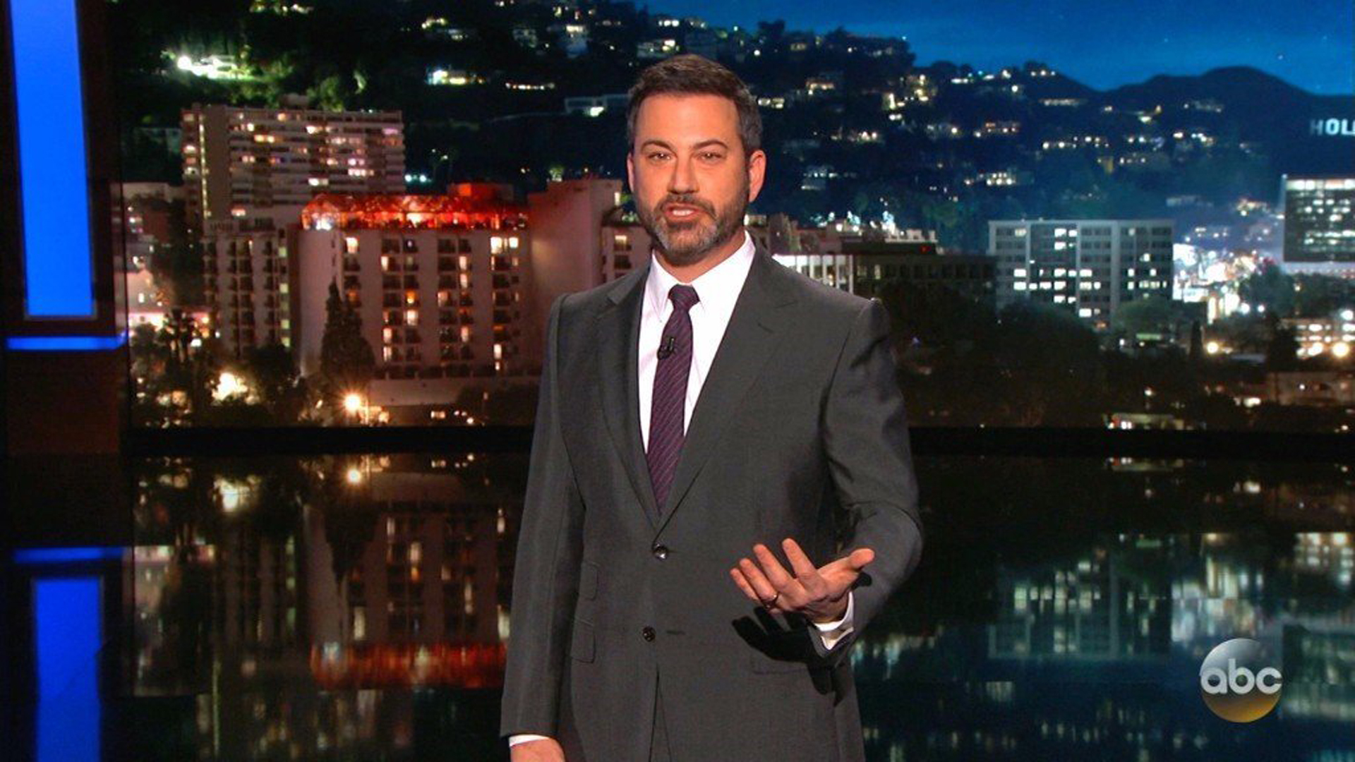 Jimmy Kimmel, host of ABC's "Jimmy Kimmel Live!", is seen in a file photo from the show. (Credit: ABC)