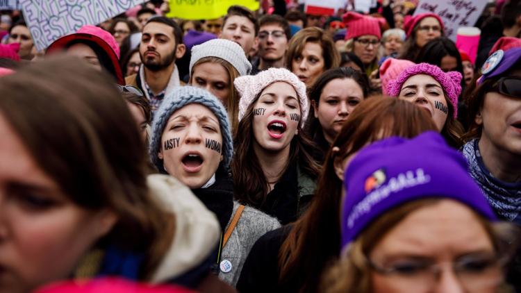 Women participate in the Women's March in Washington, D.C. on Jan. 21, 2017. (Credit: Marcus Yam / Los Angeles Times)