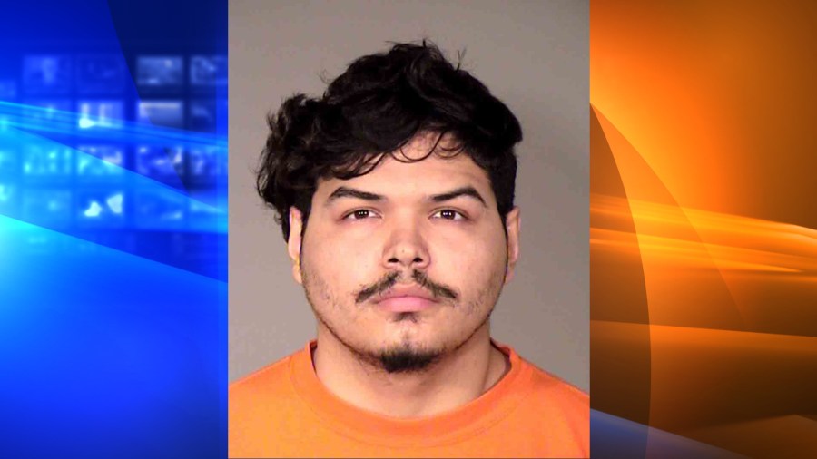 Andy Menjivar is seen in a booking photo released by the Ventura County Sheriff's Office.