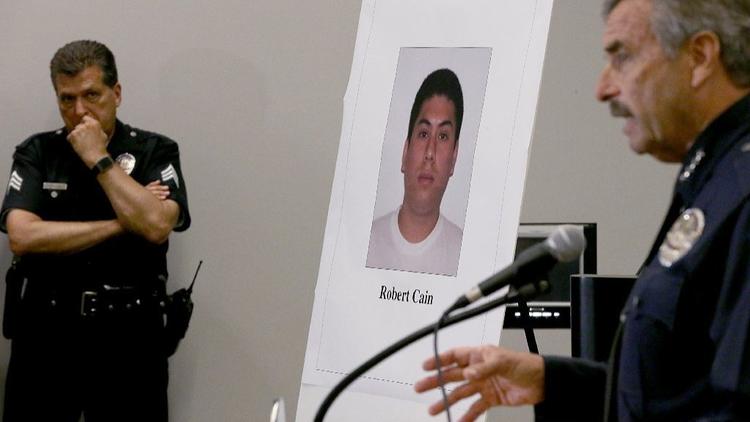 Los Angeles Police Chief Charlie Beck discusses the arrest of Robert Cain on June 22, 2017. (Credit: Allen J. Schaben/ Los Angeles Times)