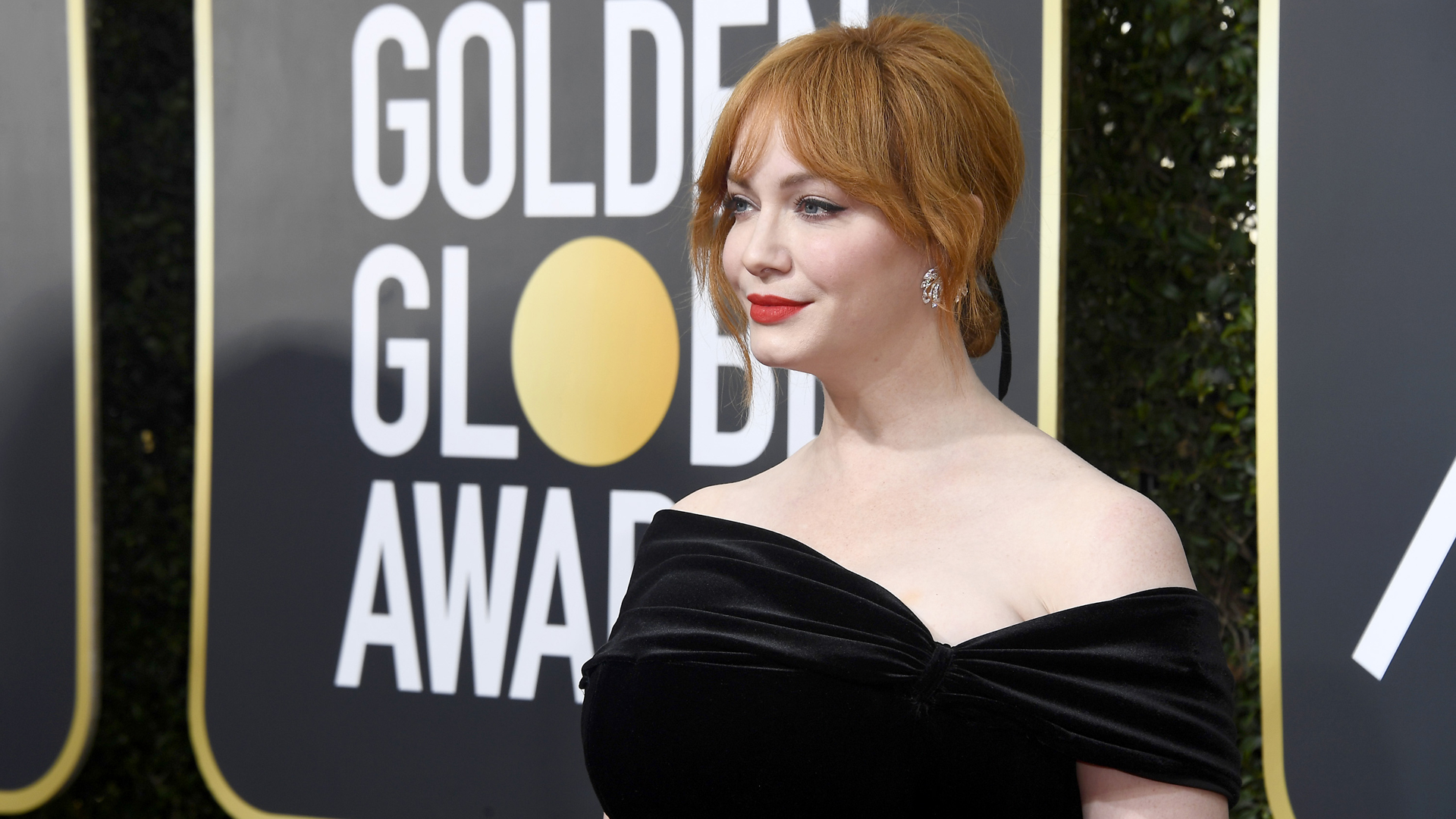 Christina Hendricks attends The 75th Annual Golden Globe Awards at The Beverly Hilton Hotel on Jan. 7, 2018. (Credit: Frazer Harrison / Getty Images)