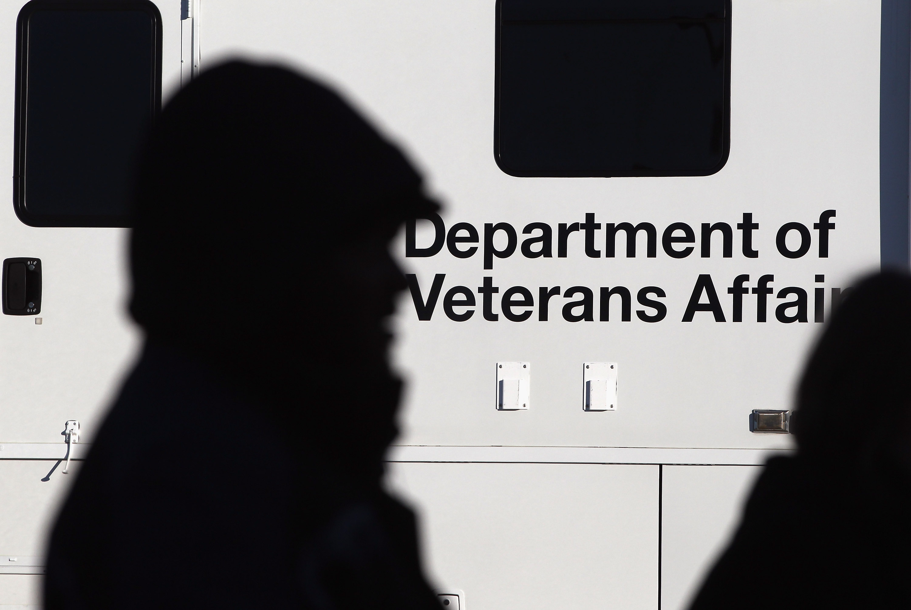 A sign for the Department of Veterans Affairs is seen at an agency event on Nov. 3, 2011, in Denver, Colorado. (John Moore/Getty Images)