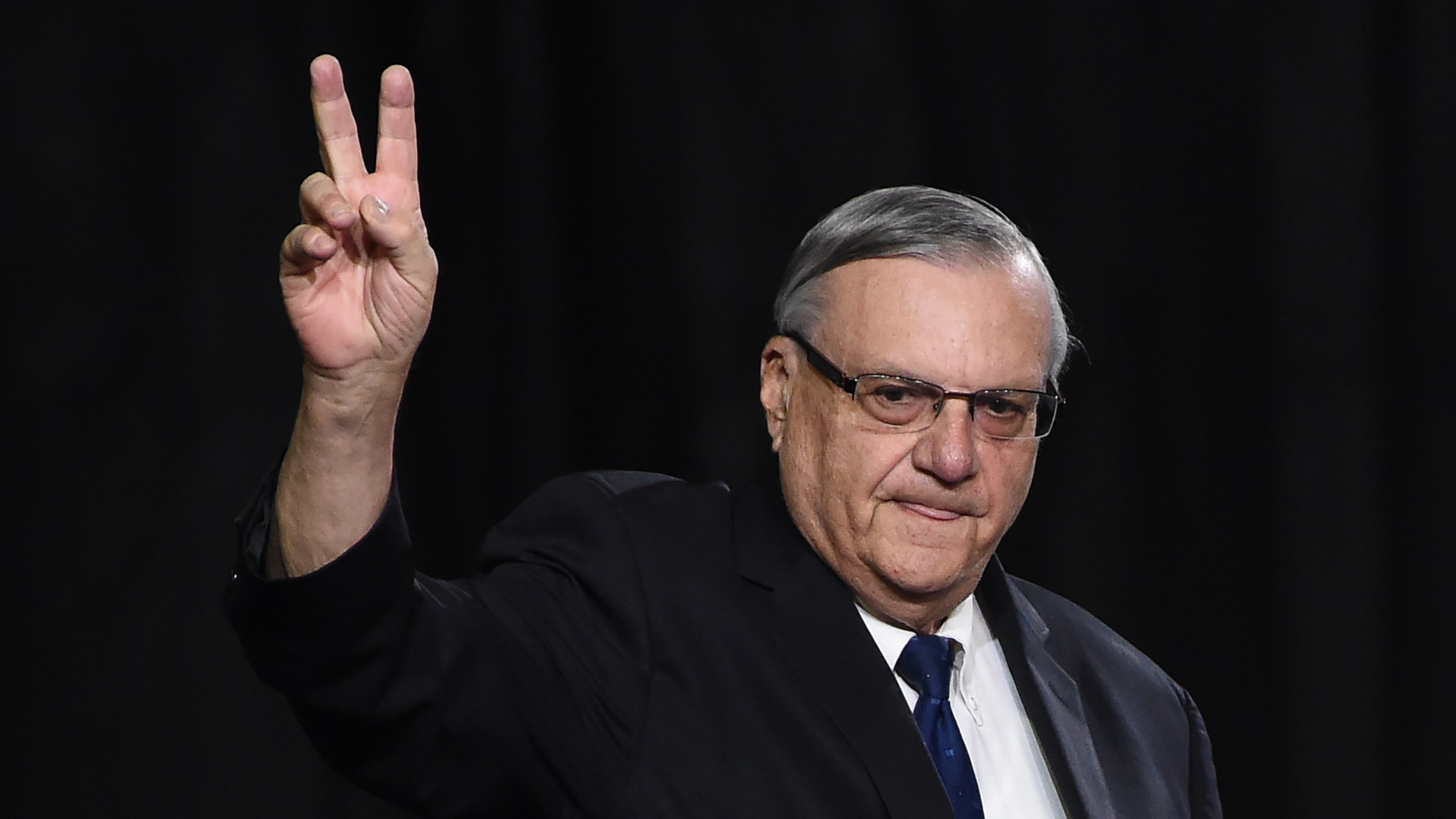 Sheriff Joe Arpaio attends a rally by Republican presidential candidate Donald Trump, Oct. 4, 2016, in Prescott Valley, Arizona. (Credit: Robyn Beck / AFP / Getty Images)