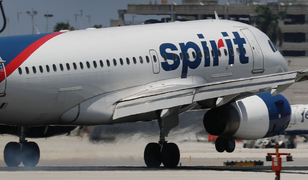 A Spirit Airlines plane is seen in this file photo. (Credit: Joe Raedle/Getty Images)