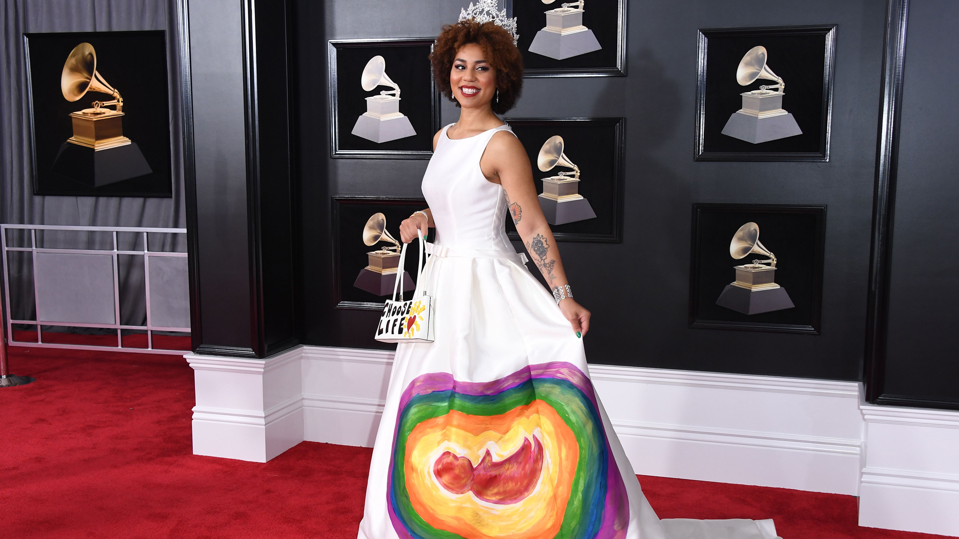 Joy Villa arrives for the 60th Grammy Awards on Jan. 28, 2018, in New York. (Credit: Angela Weiss/AFP/Getty Images)