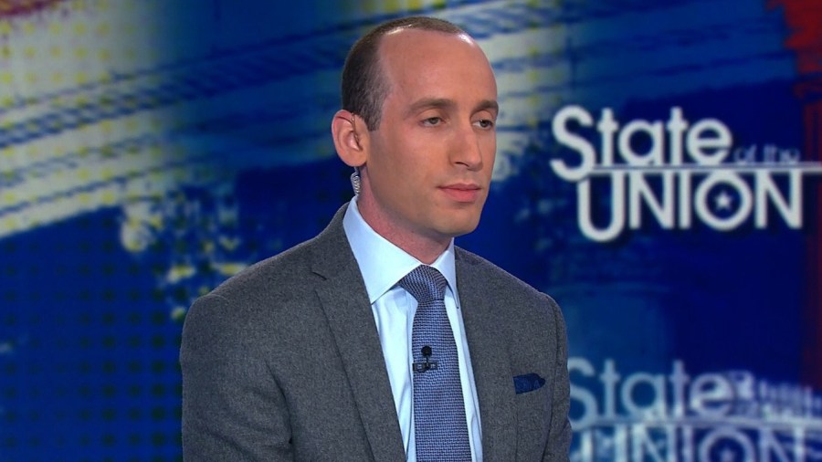 White House senior policy adviser Stephen Miller appears during a televised interview with CNN's Jake Tapper on Jan. 7, 2018. (Credit: CNN)