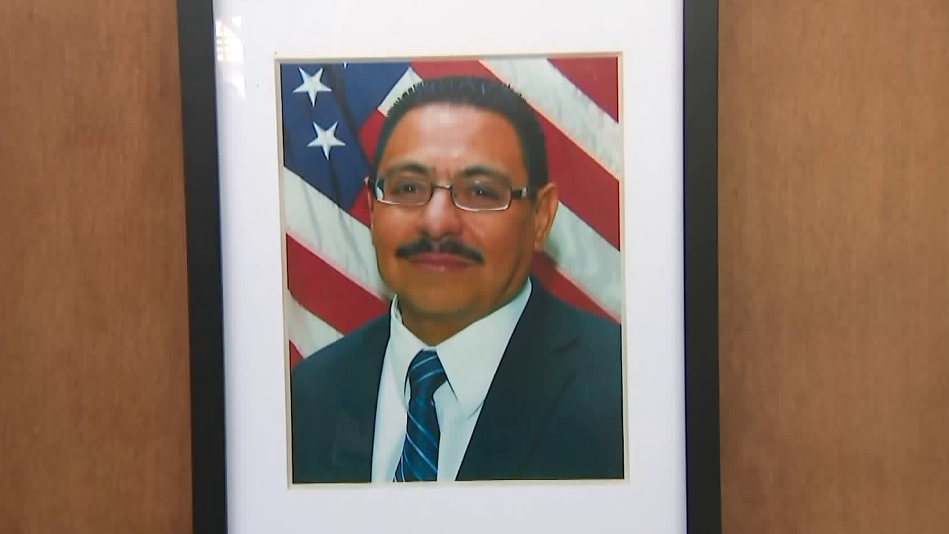 Edwin Hernandez is seen in a photo at Lynwood City Hall. (Credit: KTLA)