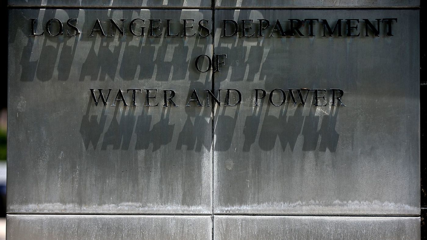 A sign for the Los Angeles Department of Water and Power is seen in an undated photo. (Robert Gauthier / Los Angeles Times)