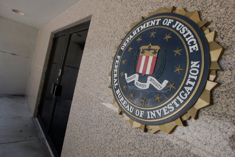 The FBI logo is seen at a building in Miami, Florida. (Photo by Joe Raedle/Getty Images)